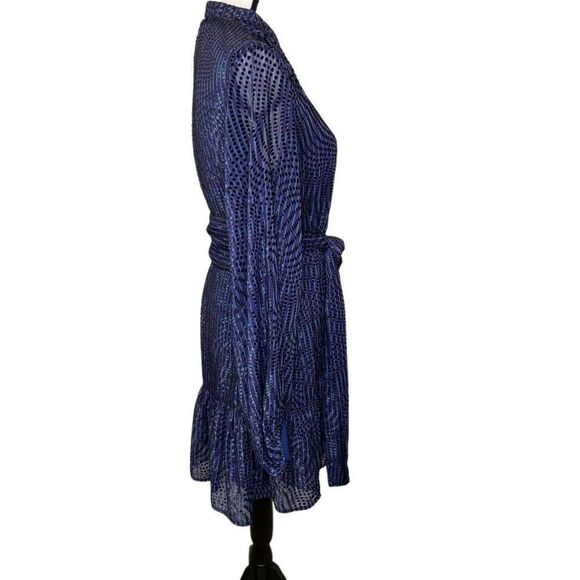 Tanya Taylor Ellette Purple Chiffon w/Velvet Polka Dots Dress Size S - Picture 4 of 16